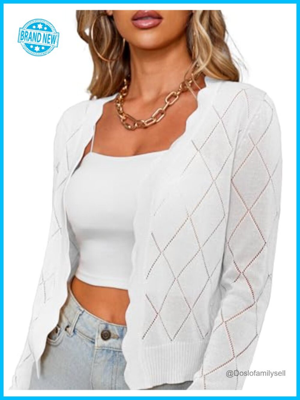 Hollow Out Cropped Open Front Long Sleeve Cardigan
